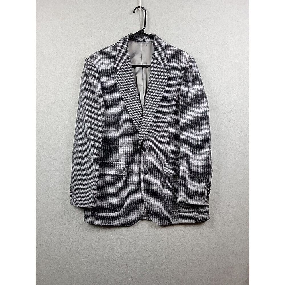 Vtg Joe Namath Wool Blend Gray Tweed Long Sleeve 2 Button Blazer Men's 42R